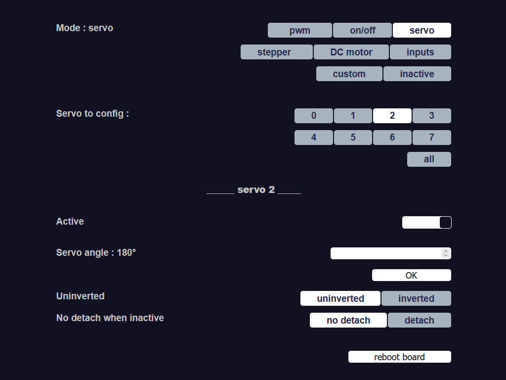 Servo page