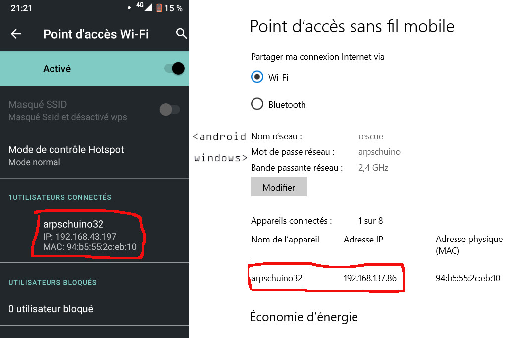 Find the card's IP in the settings of its access point